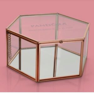 NWT Pandora Rose Gold Hexagonal Jewelry Box